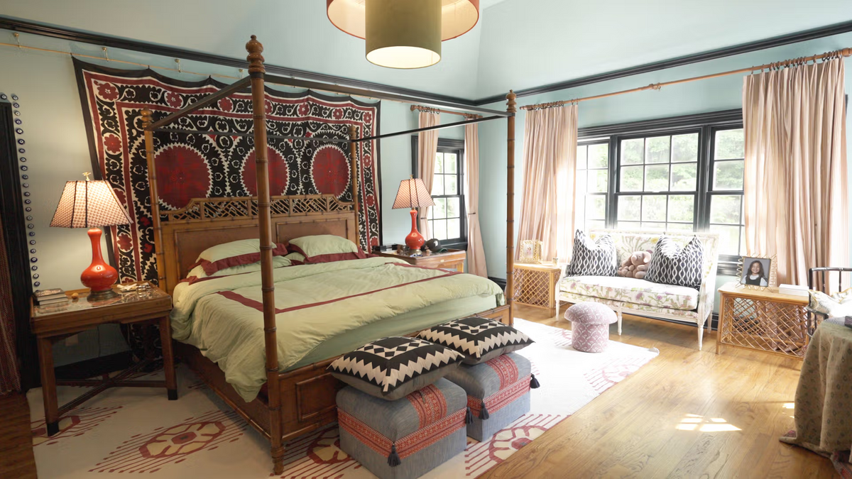 Eclectic bedroom.