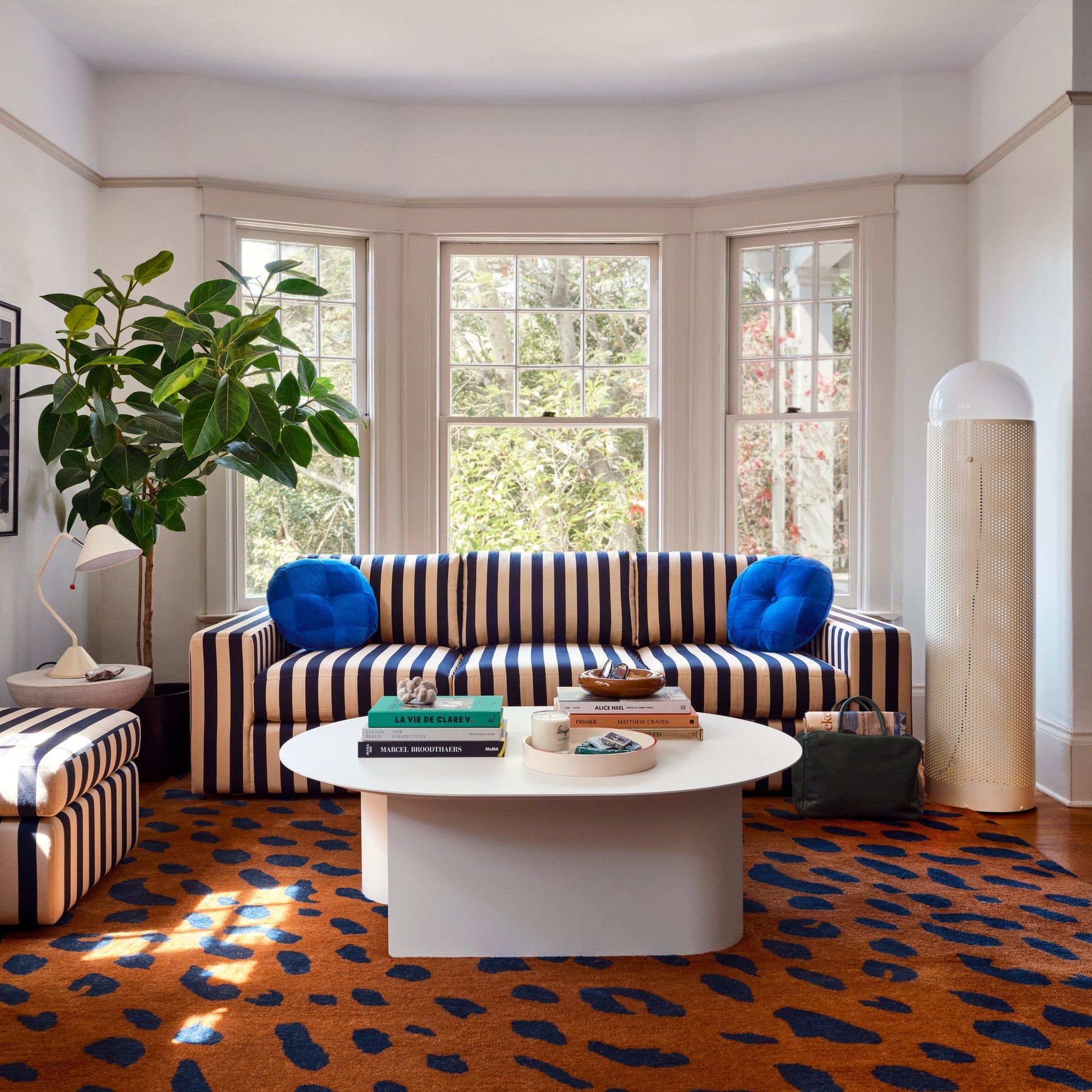 Marc Striped Ottoman::hover