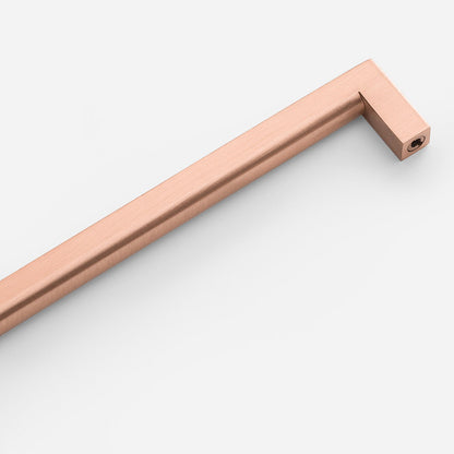 Angled close-up of the Edgecliff Pull showcasing its long rectangular bar design and end mounting hole on a white background