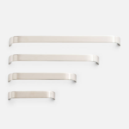 Front view of Cascade Pull set showcasing curved ends and reflective finish on a white background